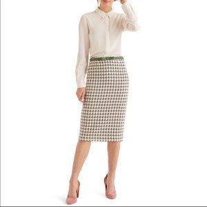 Boden Classic Clara Tweed Pencil Skirt- Pink/Green/White- 4R- NWT